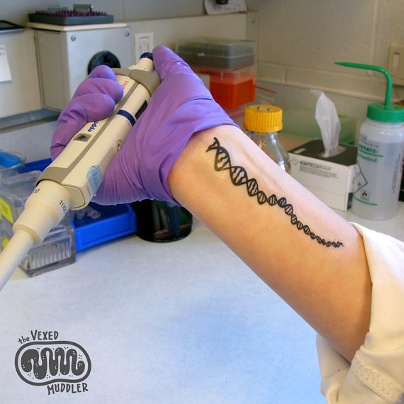 DNA temporary tattoo by the Vexed Muddler 